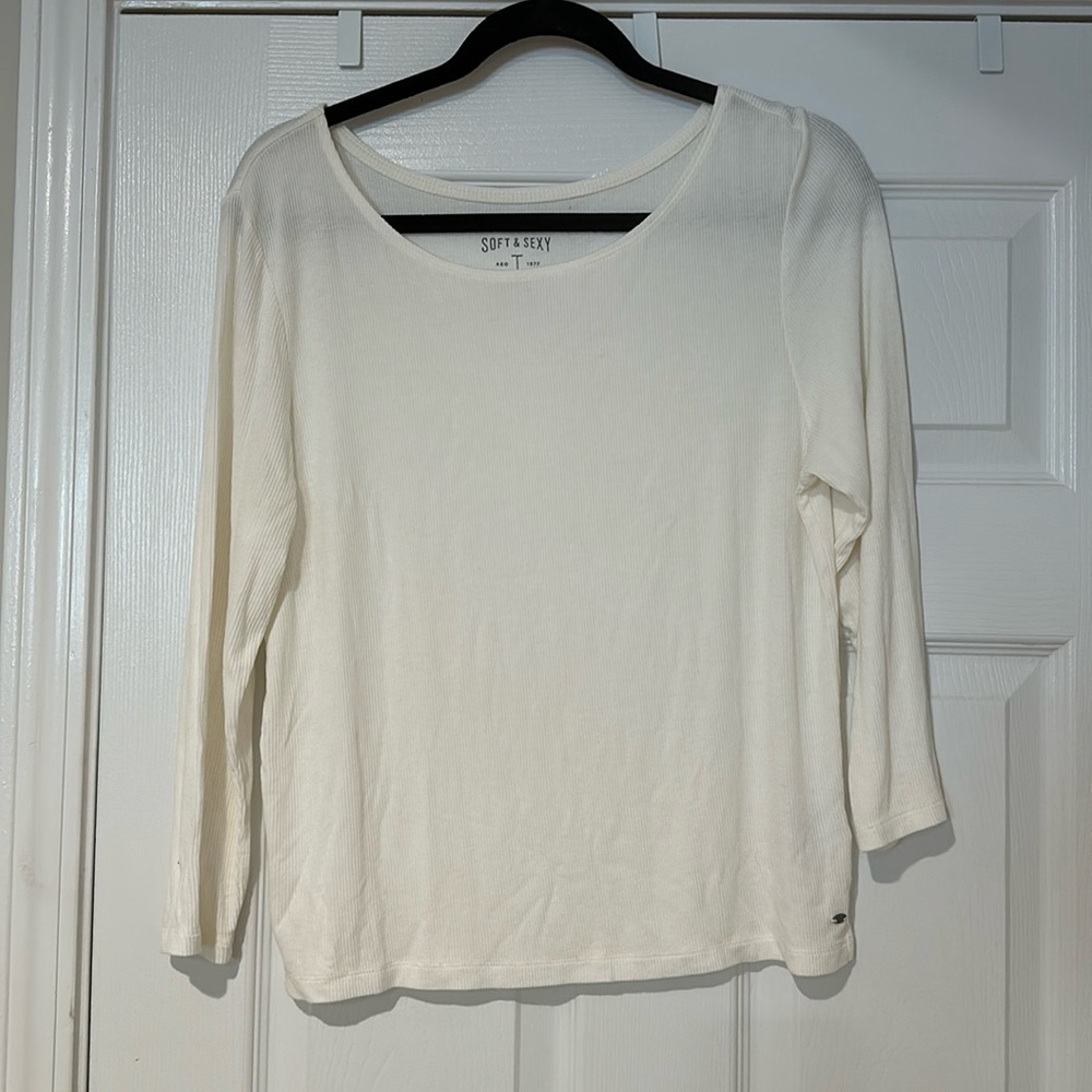 American Eagle Soft & Sexy Ribbed Long-sleeved Shirt
